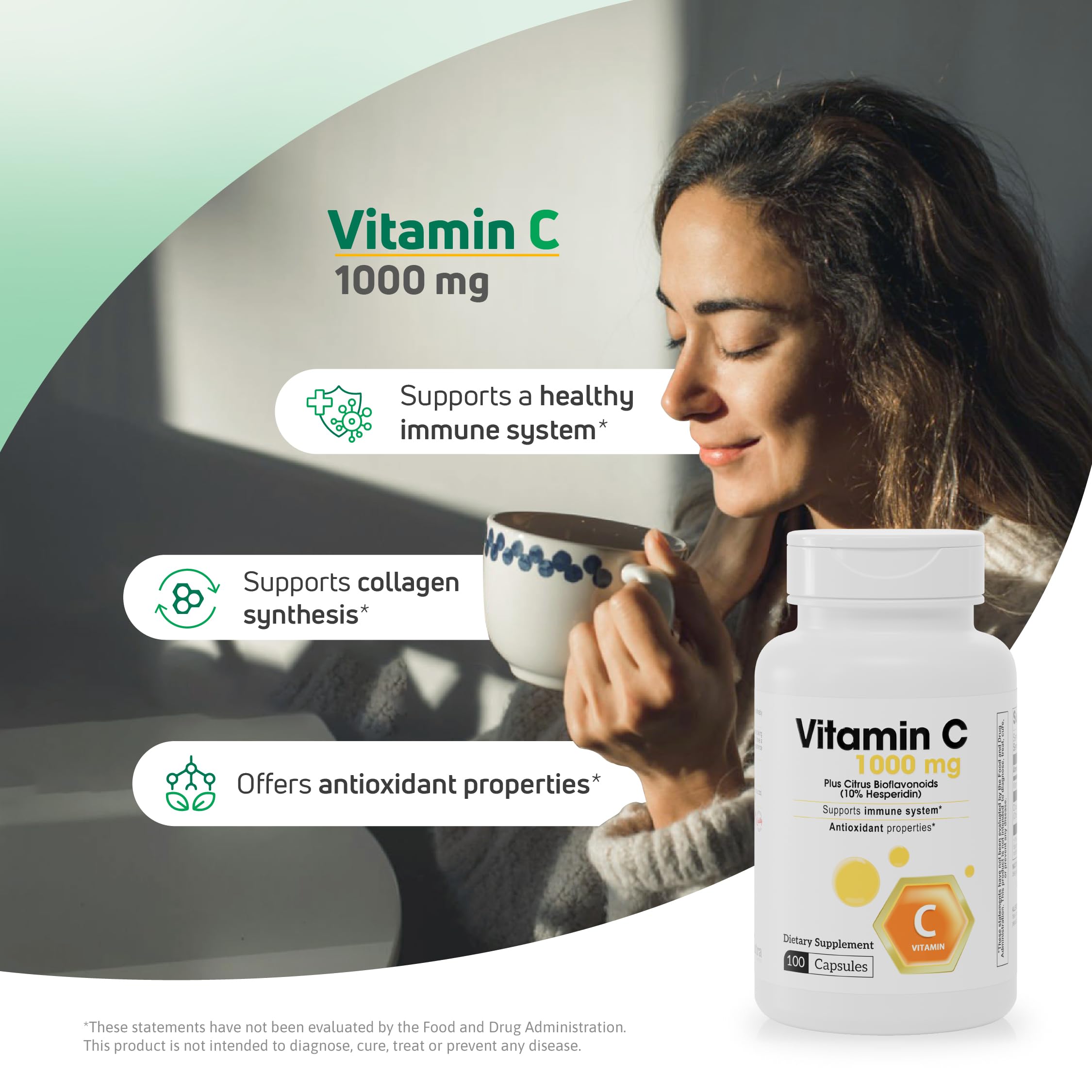 Nutra Nutrition Vitamin C 1000mg Capsules side view