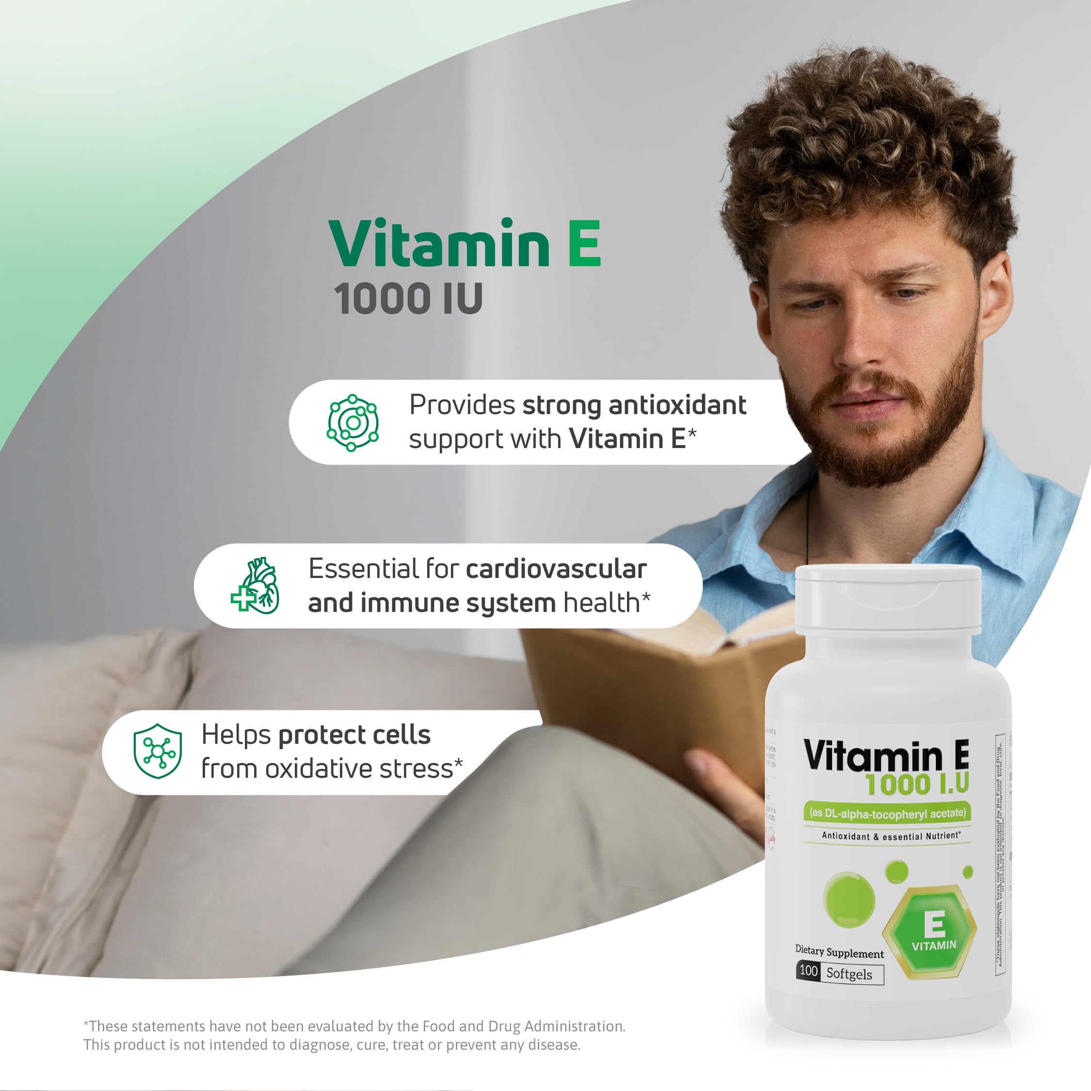 Nutra Nutrition Vitamin E Softgels 1000 IU bottle with label