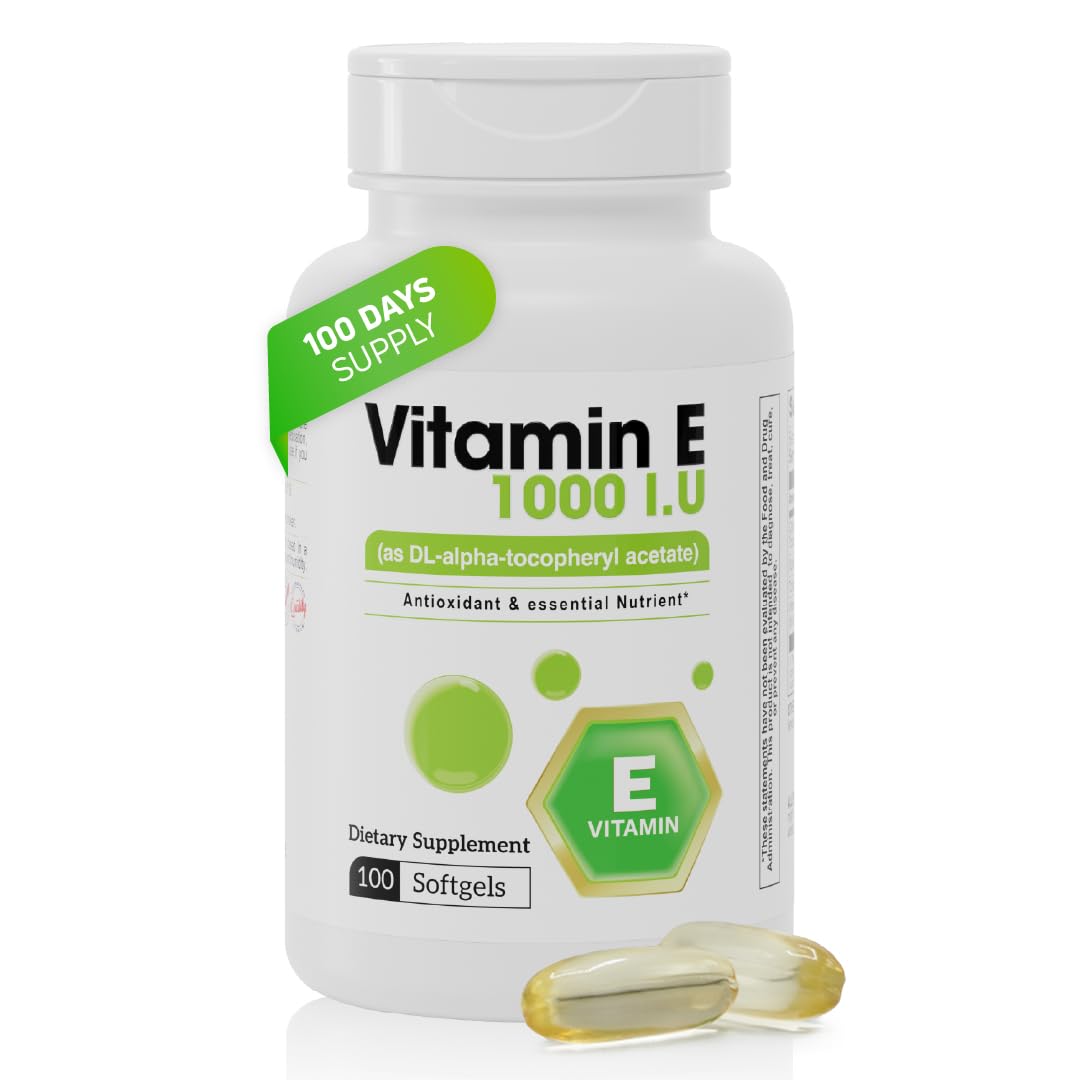 Nutra Nutrition Vitamin E Softgels 1000 IU front view
