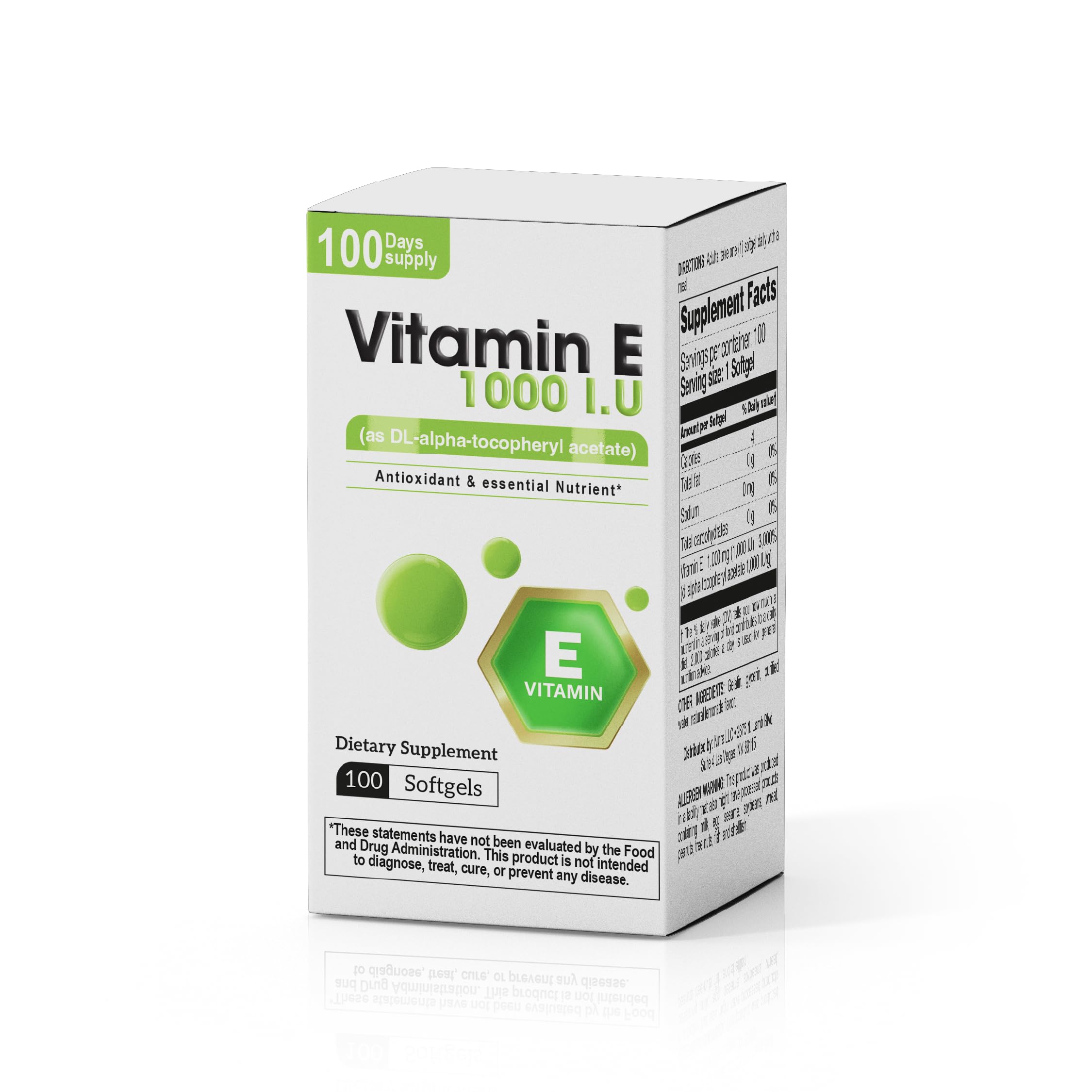 Nutra Nutrition Vitamin E Softgels 1000 IU softgel in hand