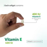 Nutra Nutrition Vitamin E Softgels in a health supplement setting