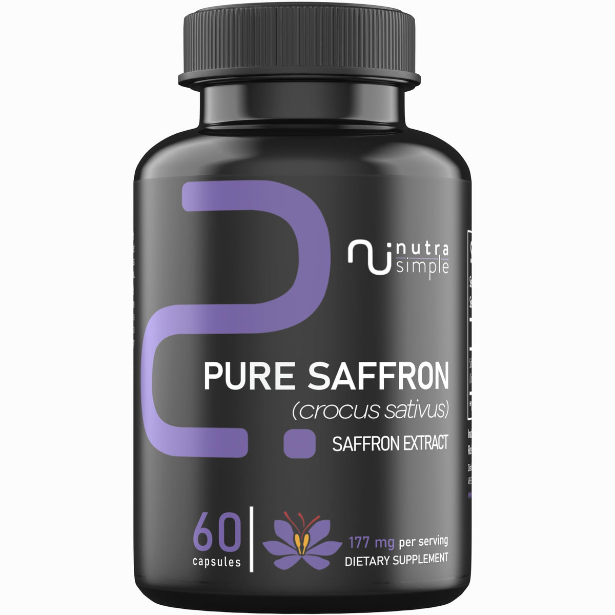 Nutra Simple Saffron Supplement 177mg front view of bottle