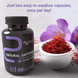 Nutra Simple Saffron Supplement 177mg with a measuring spoon