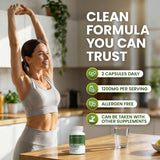 Nutra Wave Moringa Oleifera Capsules 1200mg lifestyle shot with greens