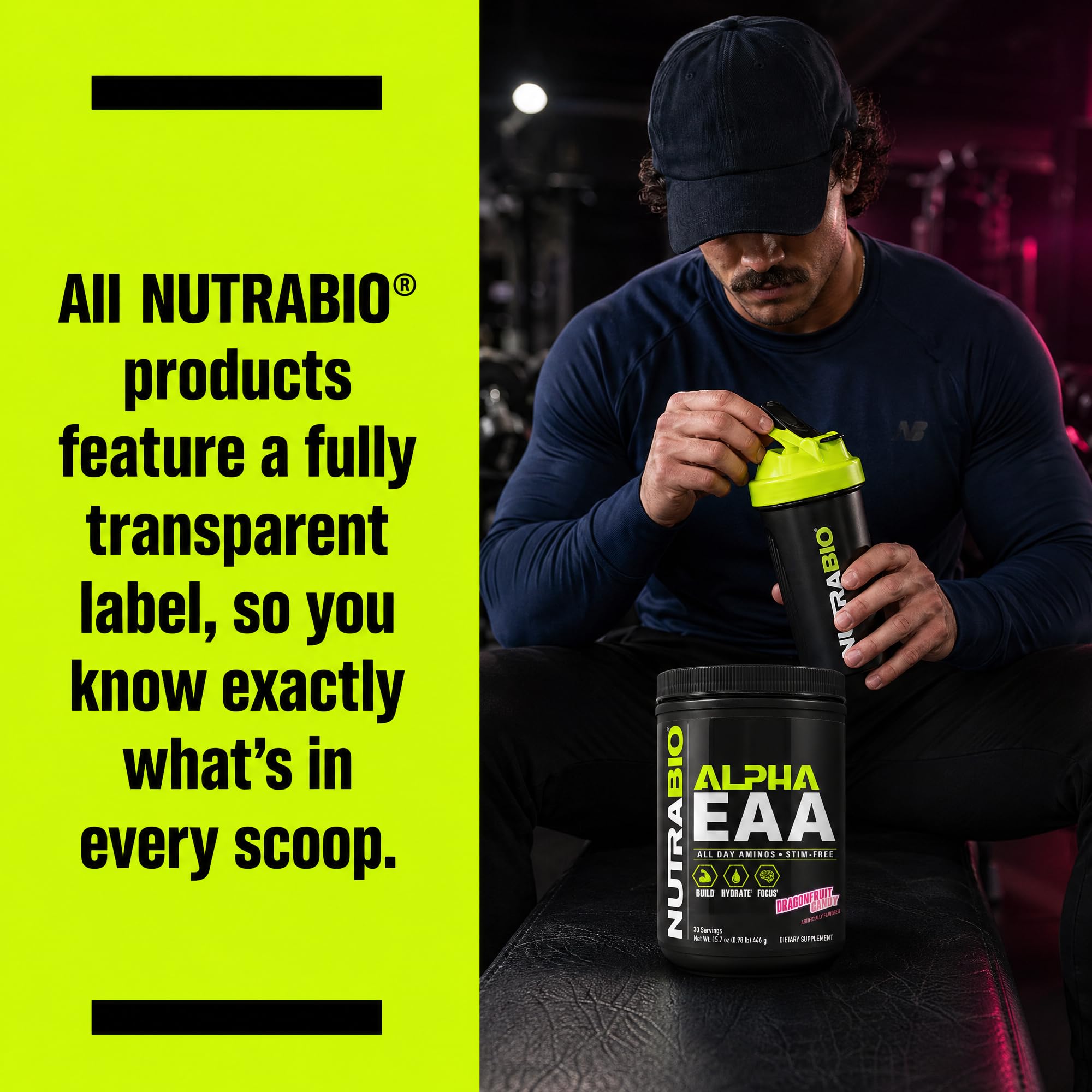 NutraBio Alpha EAA Powder 440g packaging