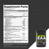 NutraBio Alpha EAA Powder 453g back view with ingredient list