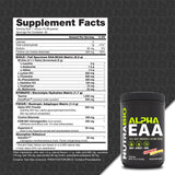 NutraBio Alpha EAA Powder 453g back view with nutritional information