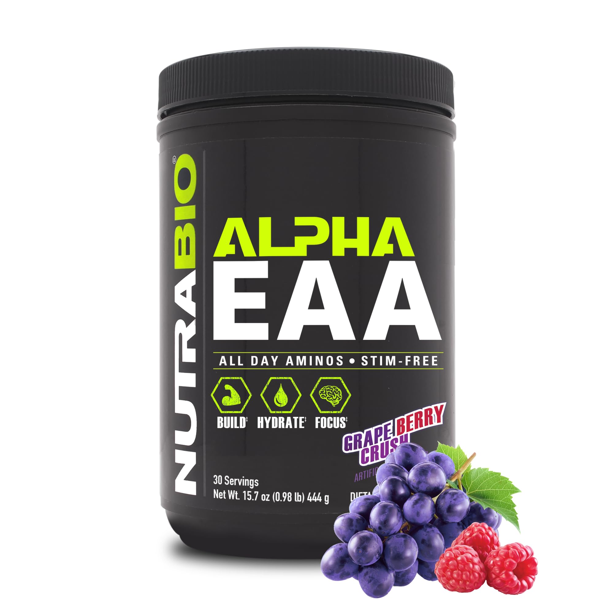 NutraBio Alpha EAA Powder 453g front view