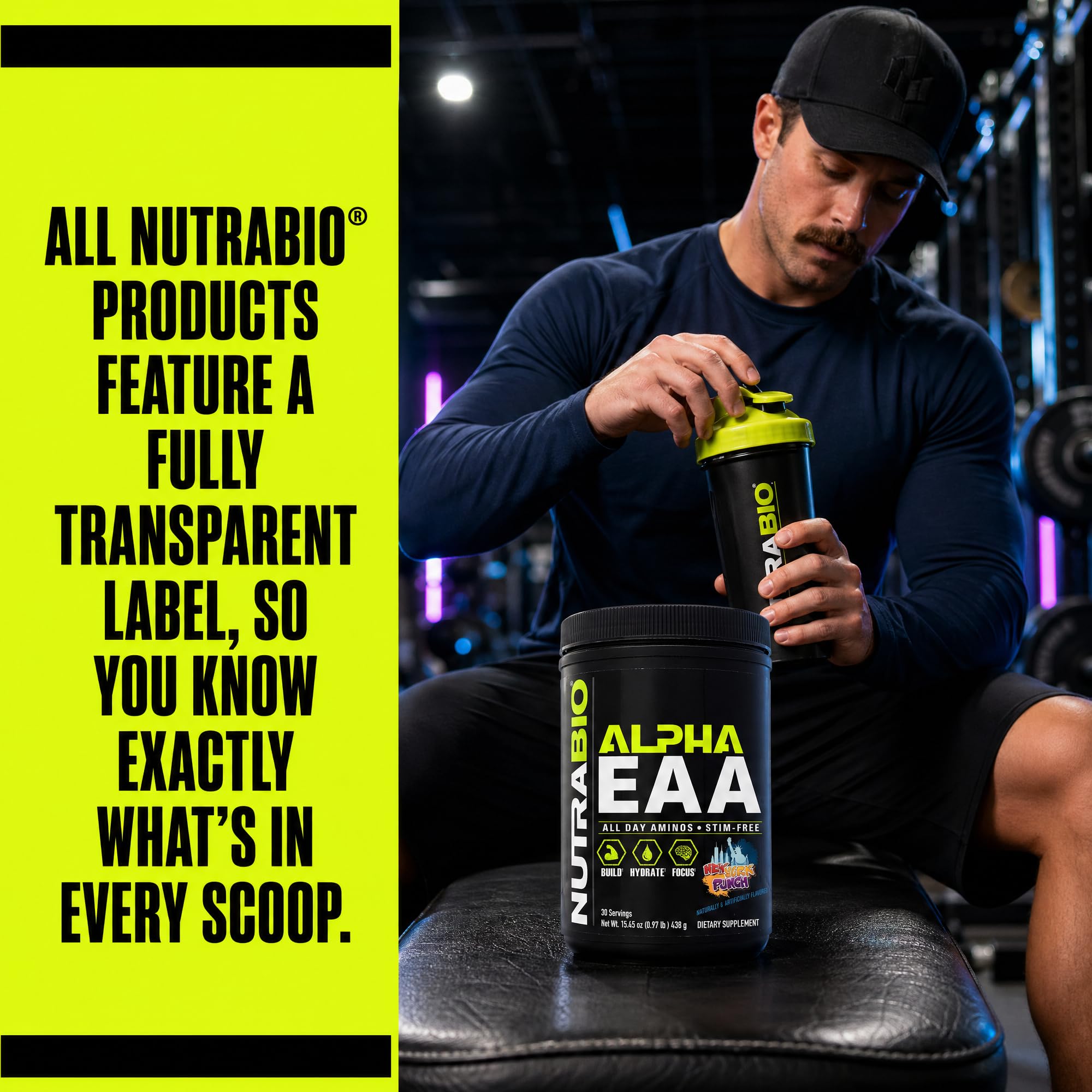NutraBio Alpha EAA Powder 453g ingredients list