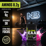 NutraBio Alpha EAA Powder 453g packaging with branding