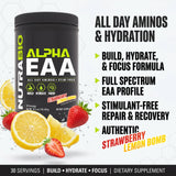 NutraBio Alpha EAA Powder 453g side view showing packaging
