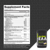 NutraBio Alpha EAA Powder 472g back view with nutritional information