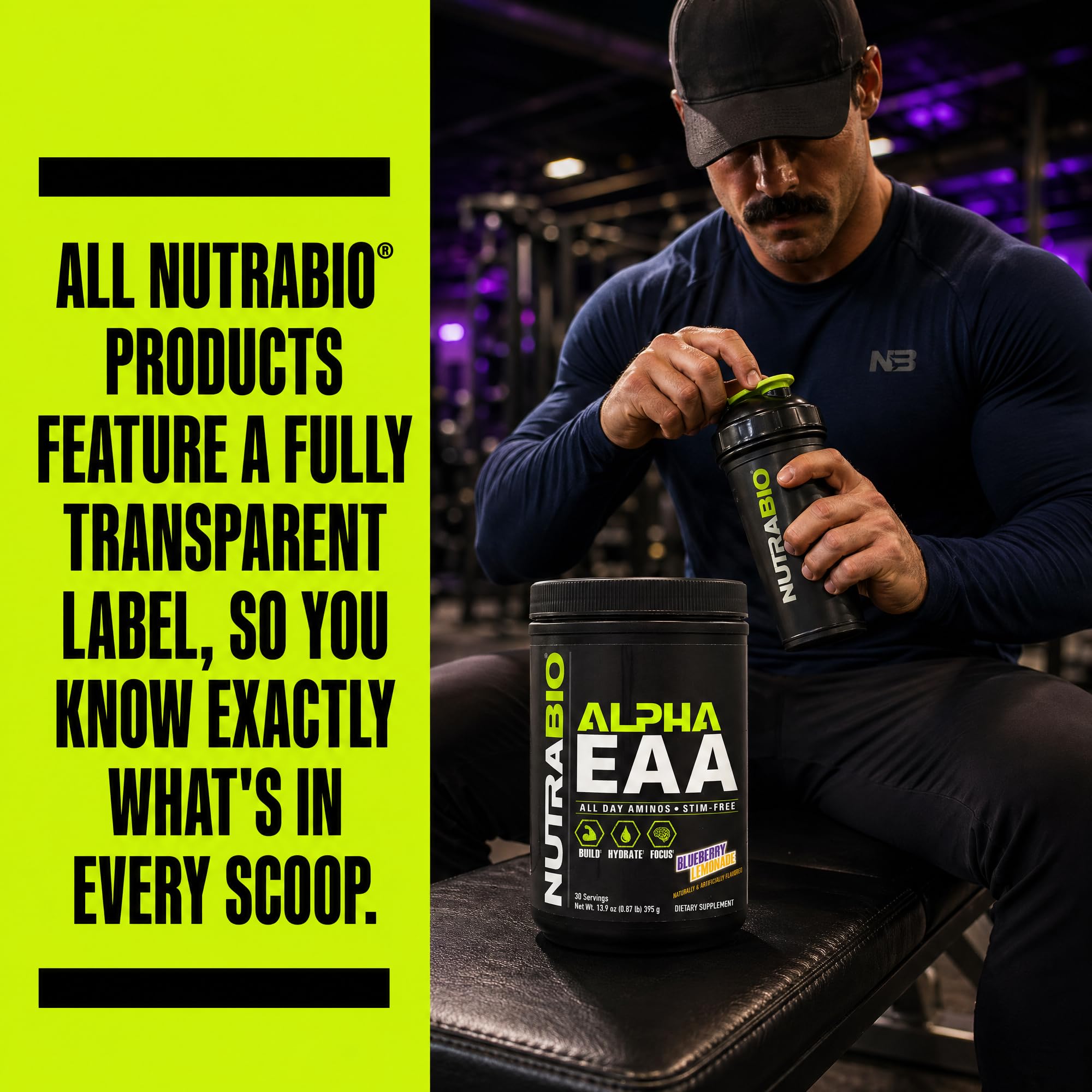 NutraBio Alpha EAA Powder 472g packaging details