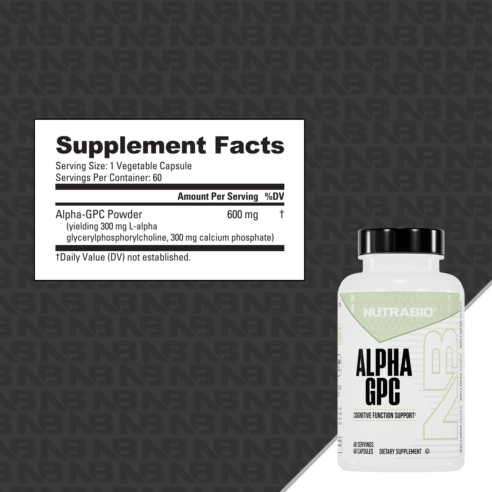 NutraBio Alpha Lipoic Acid 300mg capsule label close-up