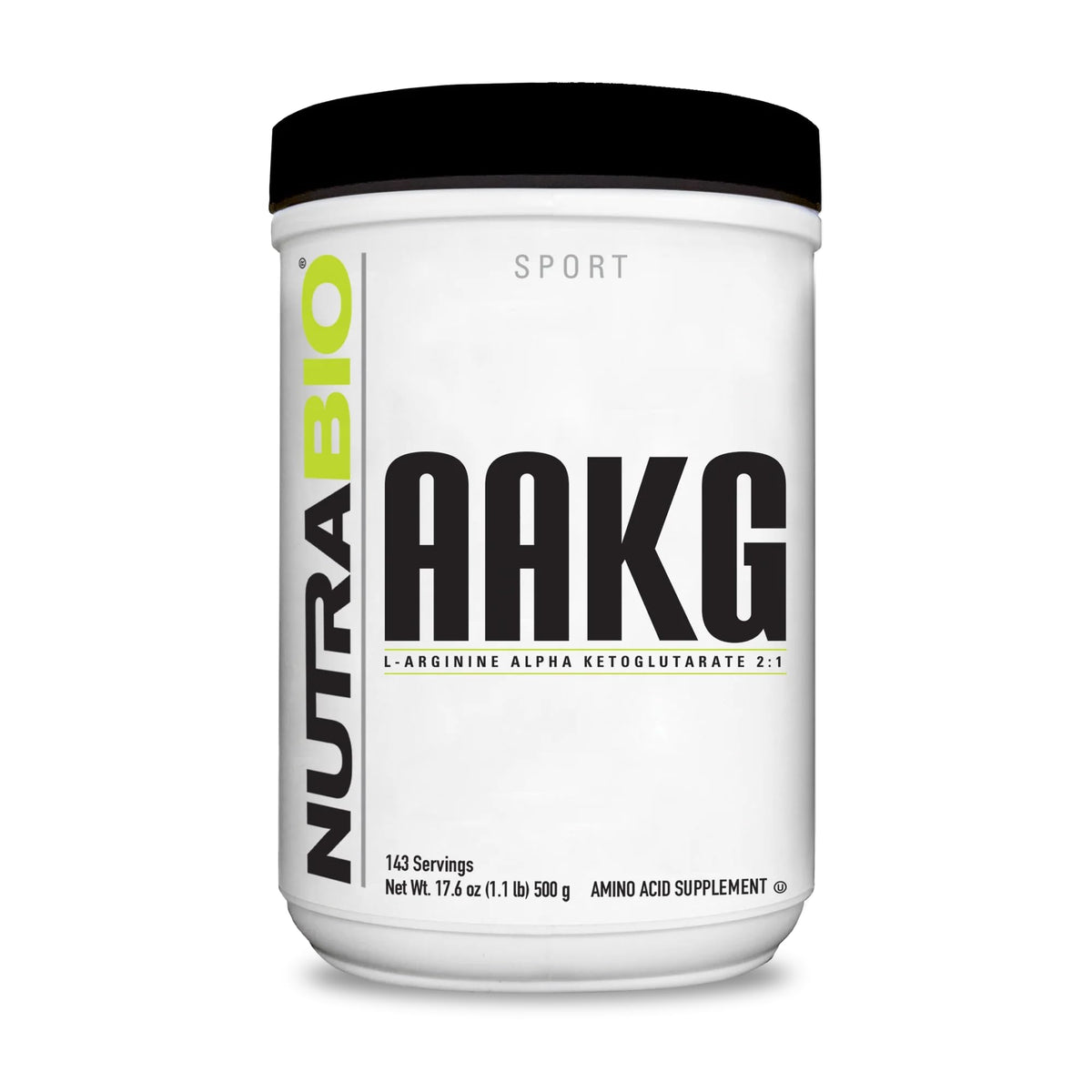 NutraBio Arginine AKG Supplement 500g front view