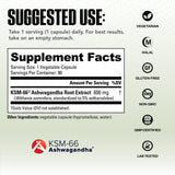 NutraBio Ashwagandha 600mg capsules bottle with label