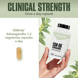 NutraBio Ashwagandha capsules on a wooden surface