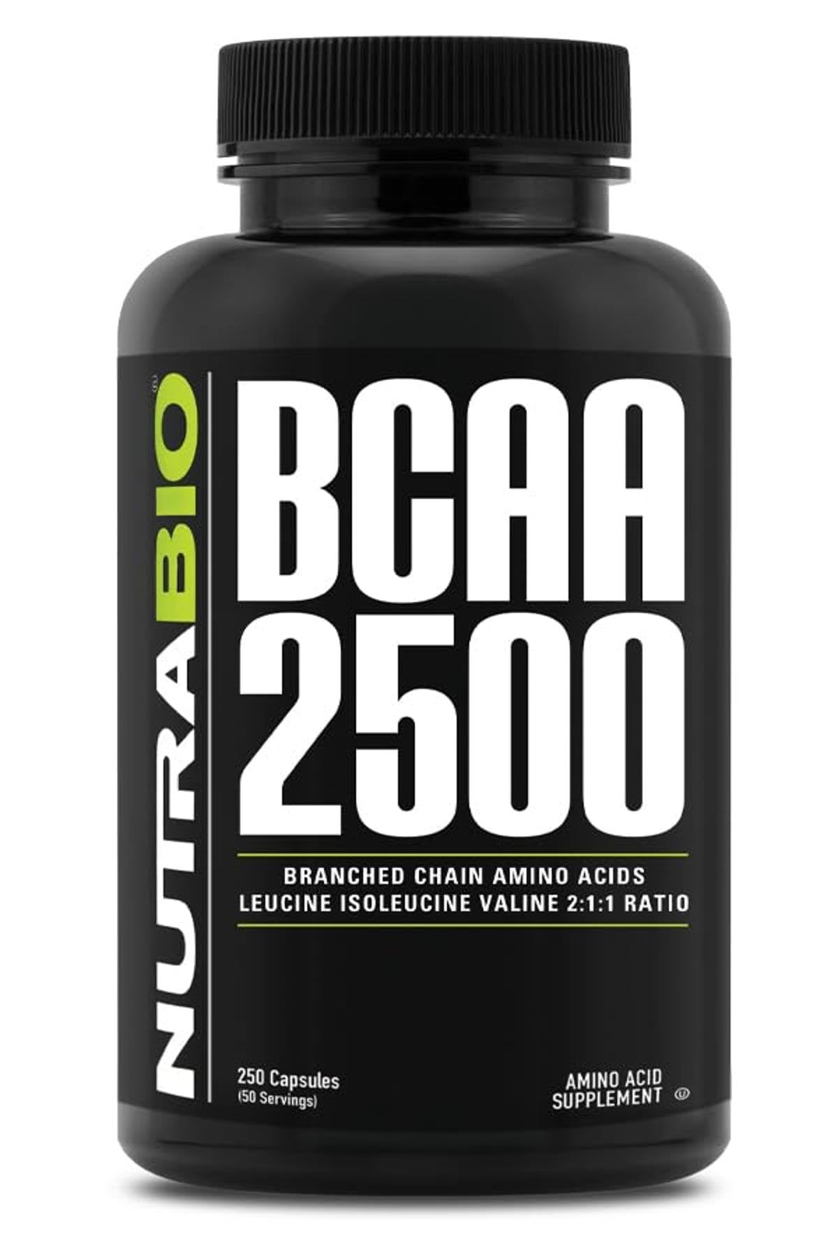 NutraBio BCAA 2500 227g front view