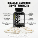 NutraBio BCAA 2500 227g side view