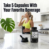 NutraBio BCAA 2500 with fitness accessories