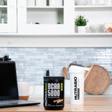 NutraBio BCAA 5000 444g back view with ingredient list