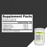 NutraBio BCAA Natural 372g side view showing label