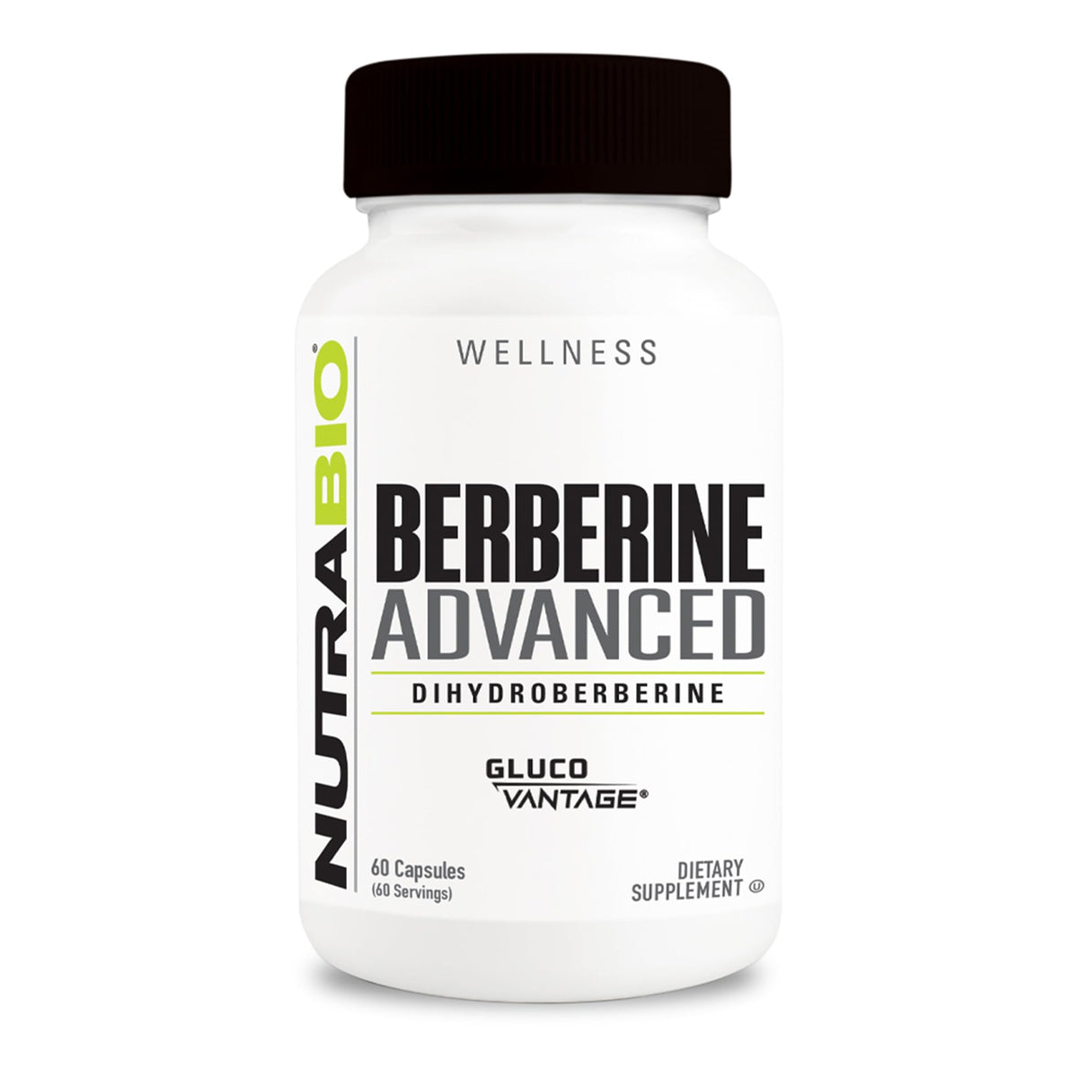 NutraBio Berberine Advanced 200mg capsule front view