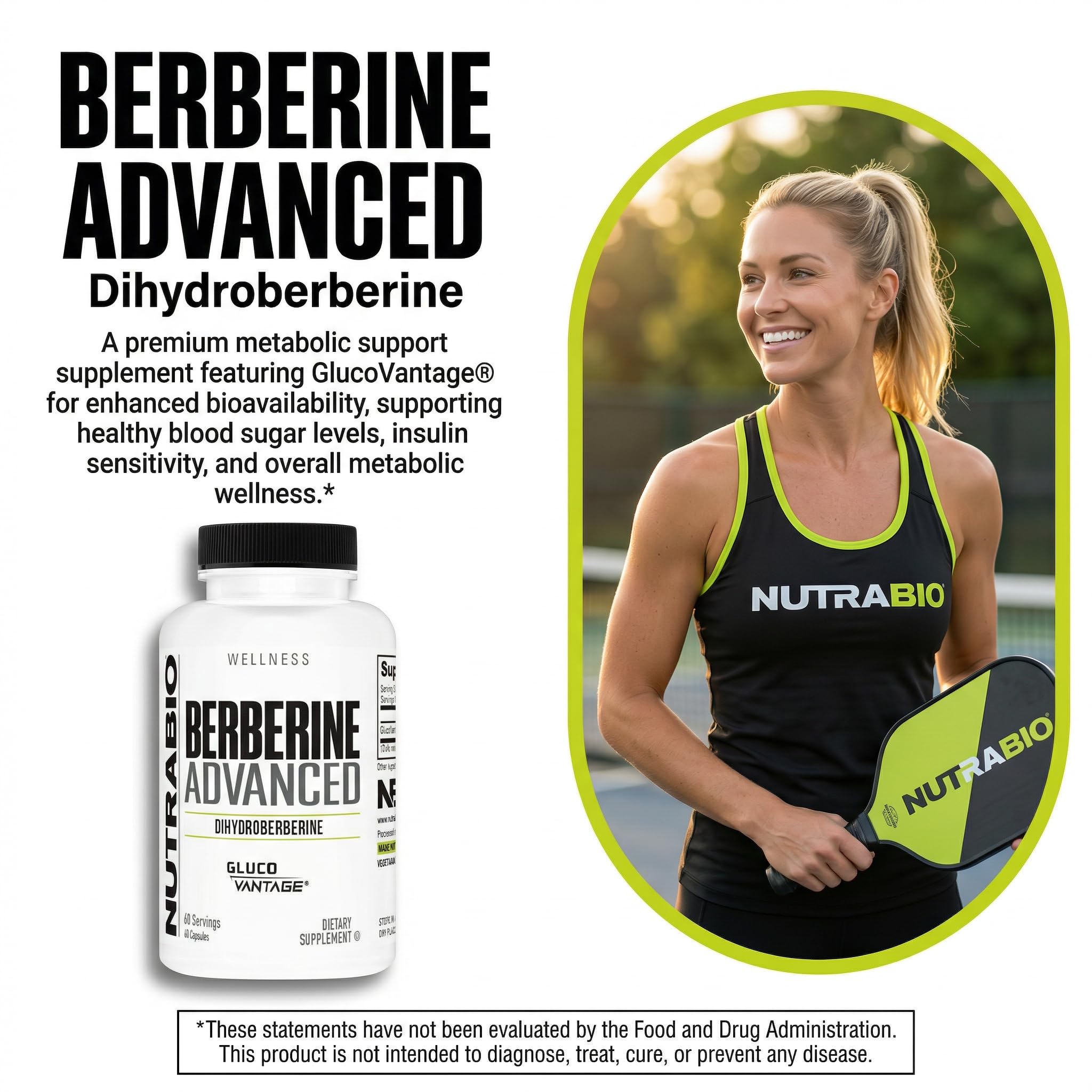 NutraBio Berberine Advanced capsule on a wooden surface