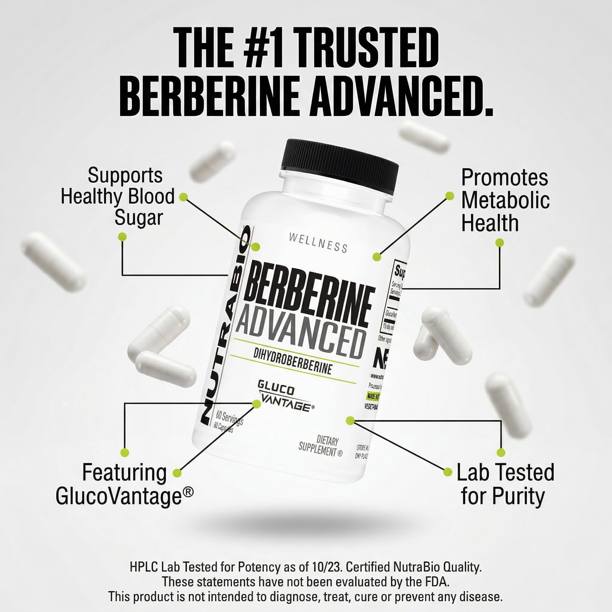NutraBio Berberine Advanced packaging with label