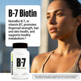 NutraBio Biotin B-7 supplement back view with ingredient list