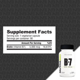 NutraBio Biotin B-7 supplement side view showing capsule