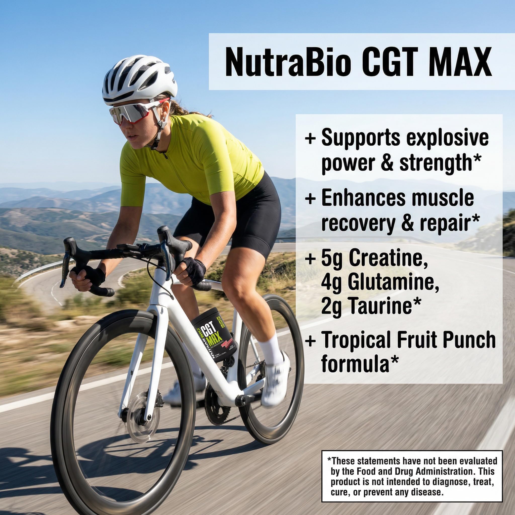 NutraBio CGT-MAX Creatine Supplement 549g packaging