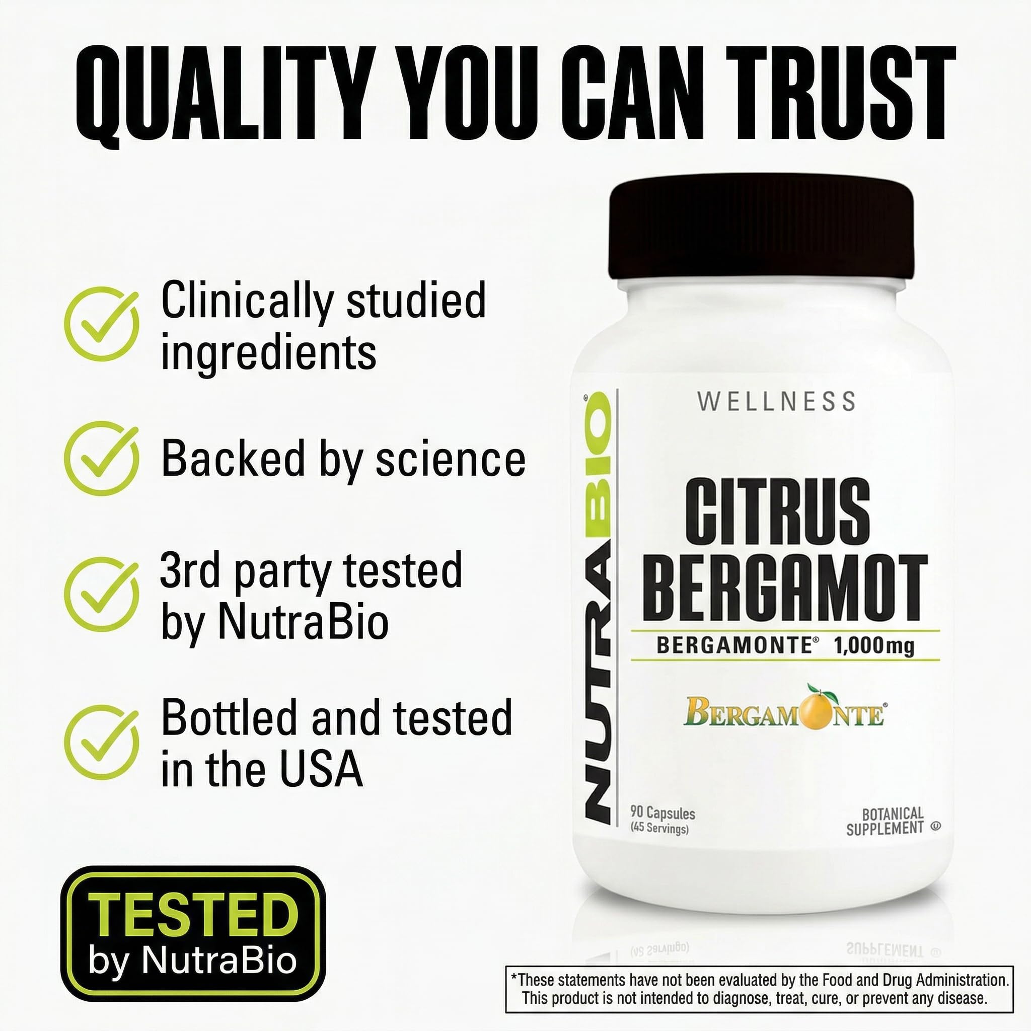 NutraBio Citrus Bergamot Extract 100g ingredients list