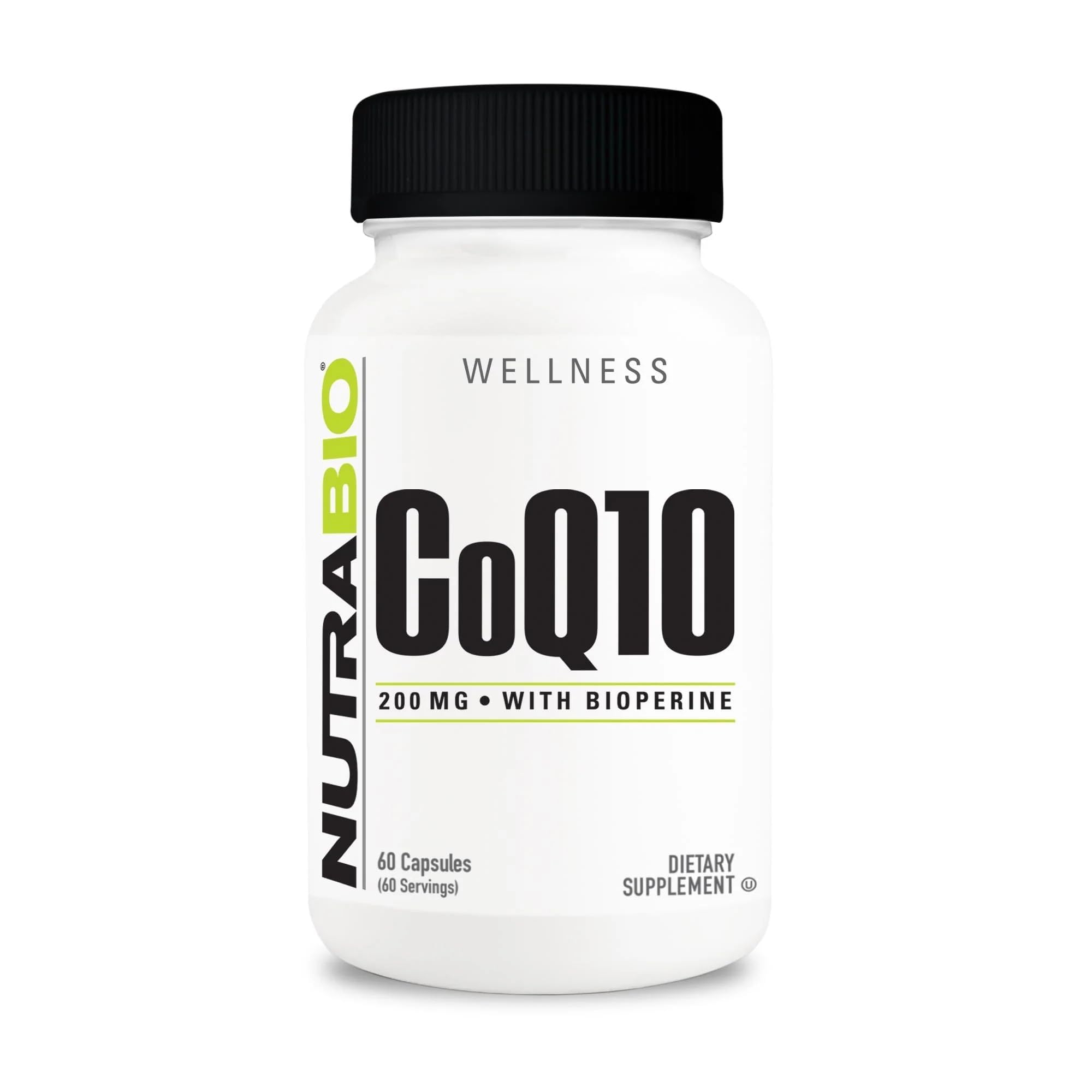 NutraBio CoQ10 Supplement 50g front view
