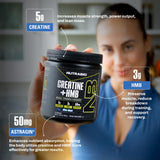 NutraBio Creatine HMB Powder close-up of powder texture