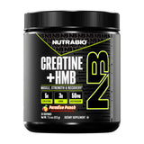 NutraBio Creatine HMB Powder front view with label
