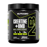 NutraBio Creatine HMB Powder front view with label