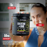 NutraBio Creatine HMB Powder ingredients list close-up