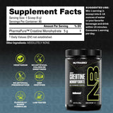 NutraBio Creatine Monohydrate 300g back view