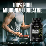 NutraBio Creatine Monohydrate Capsules with nutritional information