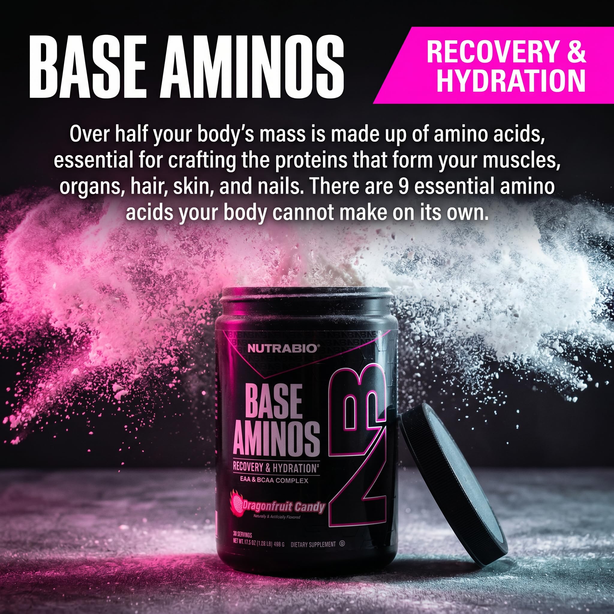 NutraBio EAA + BCAA Performance Formula 10g nutritional information