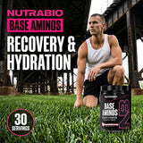 NutraBio EAA + BCAA Performance Formula 10g with a scoop