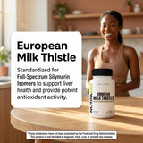 NutraBio European Milk Thistle supplement bottle back view