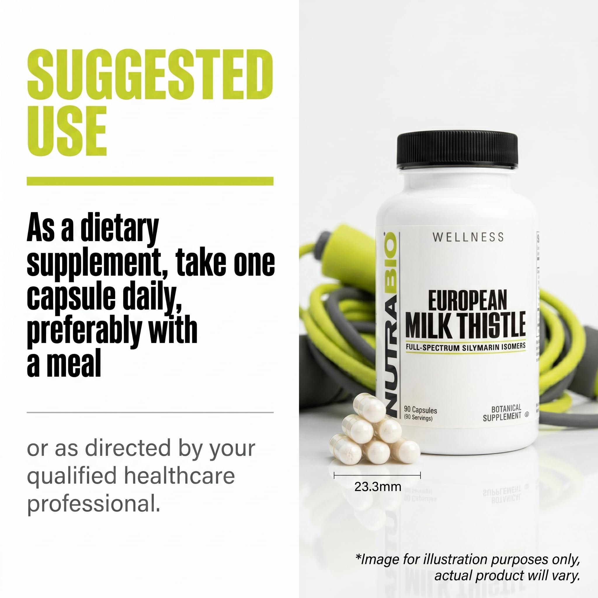 NutraBio European Milk Thistle supplement dosage information