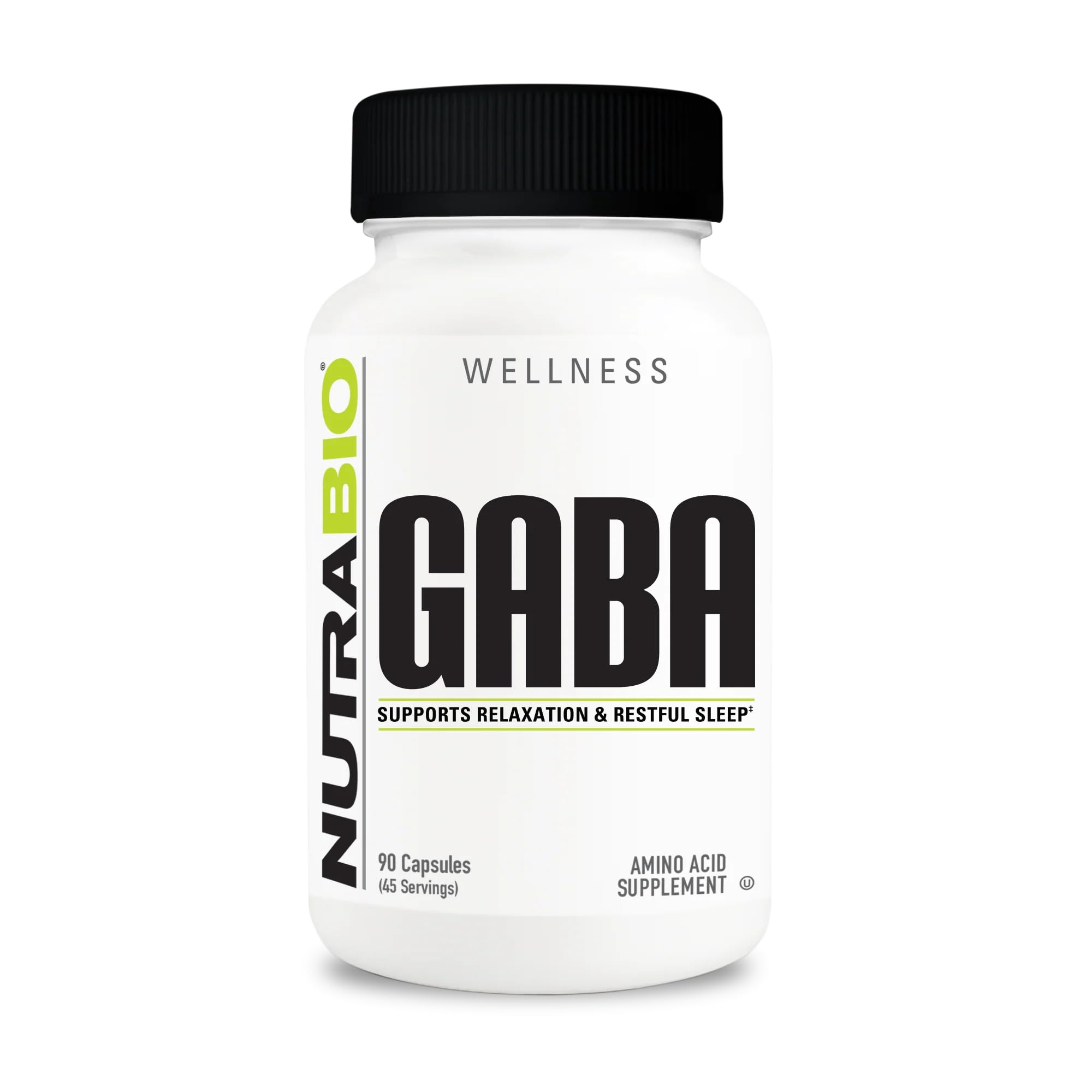 NutraBio GABA Supplement 68g front view