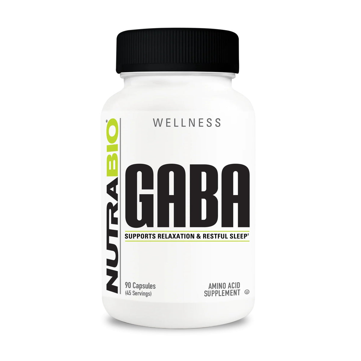 NutraBio GABA Supplement 68g front view