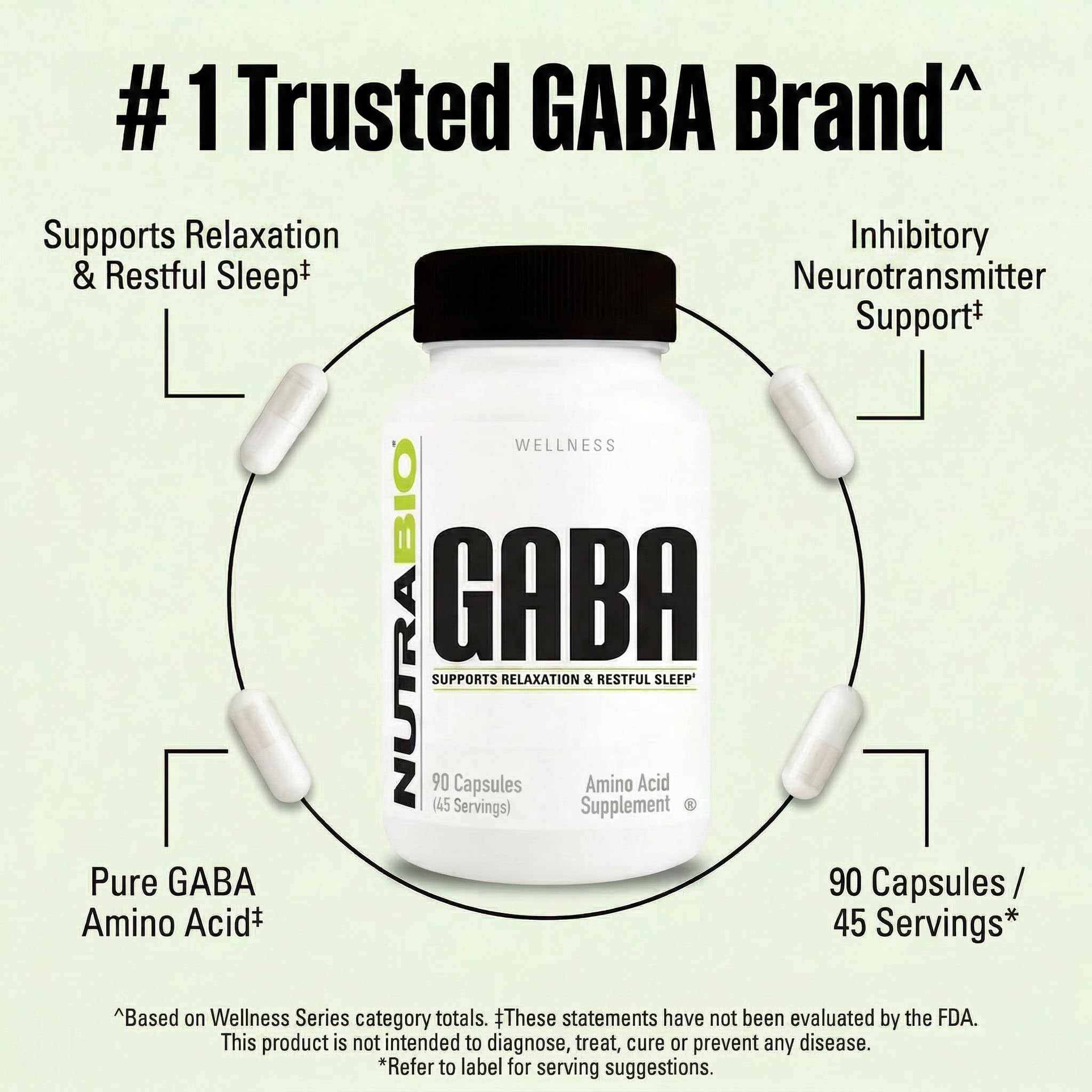 NutraBio GABA Supplement 68g lifestyle scene