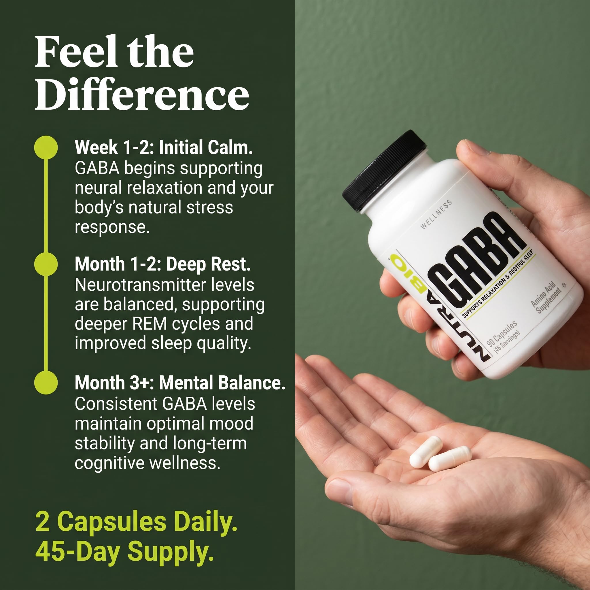 NutraBio GABA Supplement 68g packaging