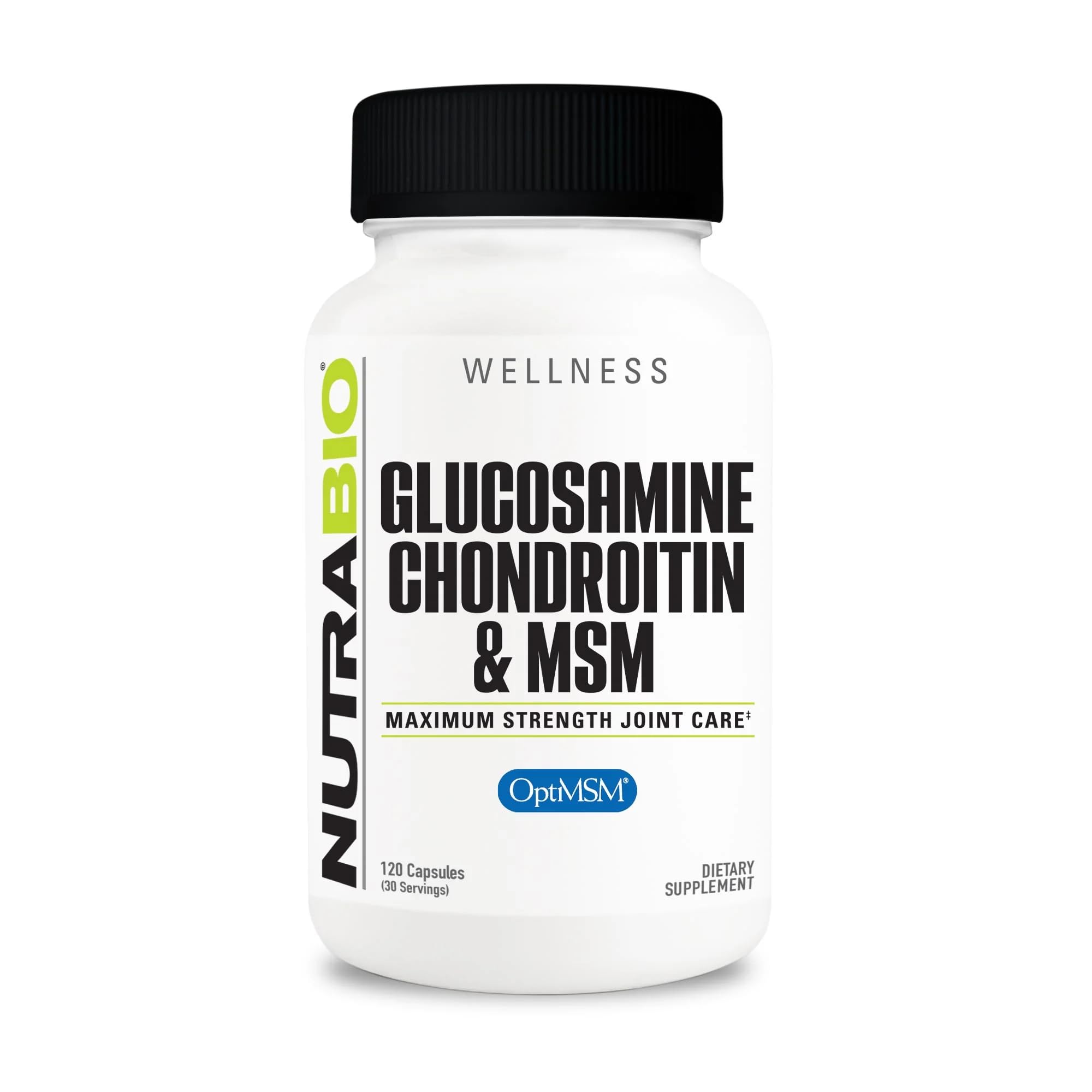 NutraBio Glucosamine Chondroitin MSM supplement front view