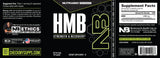 NutraBio HMB Supplement 104g displayed with training gear